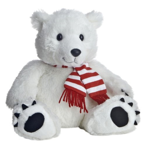 Aurora MIYONI CREAM WHITE POLAR BEAR Bean Filled STUFFED ANIMAL PLUSH Soft Toy 