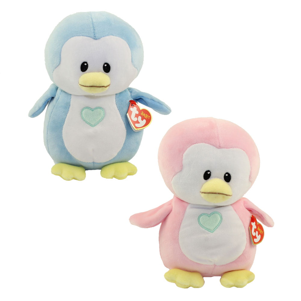 Ty Baby Set of 2 Penguins Medium Size - 10 inch Twinkles & Penny 