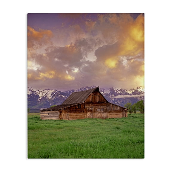 Stupell Industries Farmhouse Cabin in Mountain Landscape Canvas Art, 24 x 30, by Dennis Frates