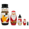 "5"" Santa Claus, Snowmen & Christmas Tree Wooden Nesting Dolls"