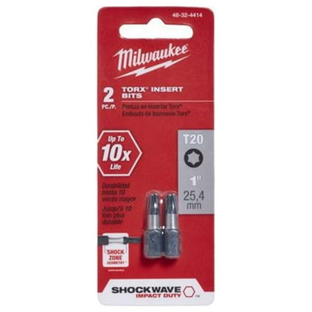UPC: 0045242302413 | Milwaukee-48-32-4414 SHOCKWAVE 2-Piece Impact Torx T20 Insert Bits