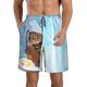 thumbnail image 1 of Balery Funny Cat Taking a Bath Traje de Baño Estilo Hawaiano para Hombre, Shorts de Secado Rápido con Bolsillos-Medium, 1 of 6