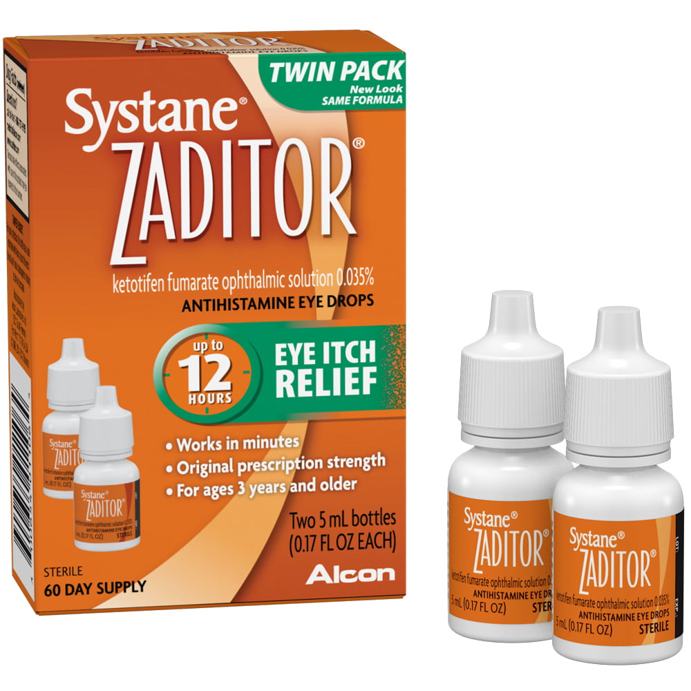 Zaditor Antihistamine Eye Drops Allergy Symptom Relief 5 Ml 2 Pack