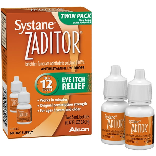 Zaditor Antihistamine Eye Drops, Allergy Symptom Relief, 5 ml, 2 Pack