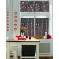 thumbnail image 5 of Valentines 3 Piece Kitchen Curtains Tiers and Valances Set Romantic Pink Heart Window Curtains Set Sweet Love Decor Rod Pocket Valance for Kitchen Bedroom Living Room Valentines Decor 54 x 24 in, 5 of 6