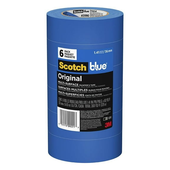 ScotchBlue 1.41 in x 60 YD Original Multi-Surface Painter's Tape, Case of 6 x 6-Packs