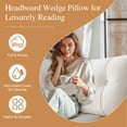 thumbnail image 4 of Lovote Headboard Pillow Wedge Pillow Bed Gap Filler Body Positioner Backrest Reading Bolster - Premium Chenille Fabric, Pearl Cotton Filling, Removable Cover (47" x 17.7" x 5.9", White), 4 of 8