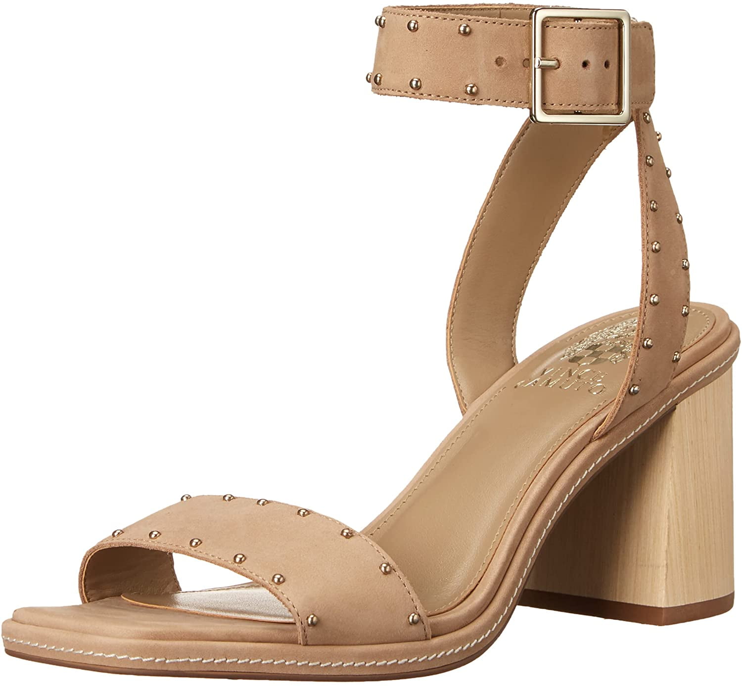 Vince Camuto Shyremin Heeled Sandals For Women - Square Toe Block Heel Sandal With Stud Detail