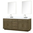 thumbnail image 3 of 84" W X 22" D Grey Oak Double Bath Vanity, White Quartz Top, Faucet, 36in Mirrors Included 84in 22in, 3 of 6