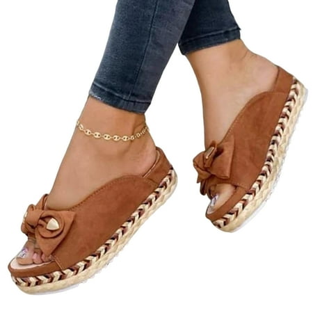 

Sandals Women Dressy Summer Spring Comfortable Slippers Mom Gifts From Daughters 36 Brown