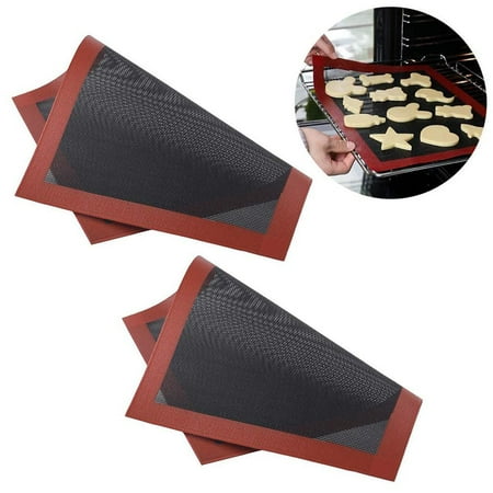 

2 Pcs Non-Slip Oven Mat Perforated Baking Pan Silicone Fiberglass Baking Mat Reusable Oven Sheet Liner Tool
