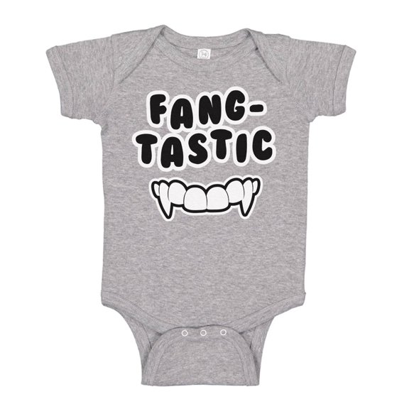 Fang-Tastic Baby Onesie Infant One Piece Bodysuit Gray Newborn