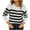 White, variant on Sweaters For Womens Crew Neck Striped Color Block Cable Knit Pullover Sweater Slim Fit Tops Navy L