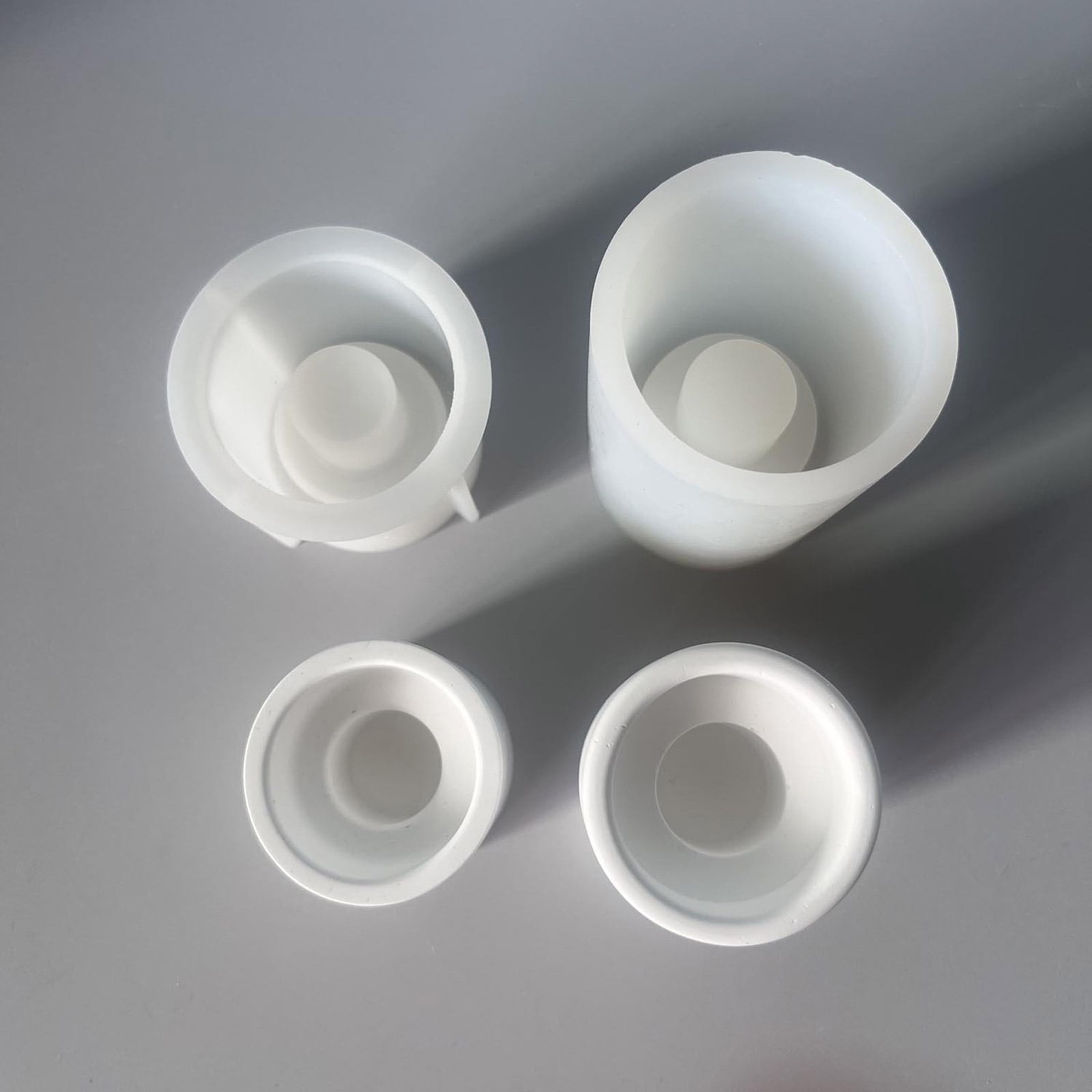 Flexible Silicone Striped Round Tray Casting Trays for Crafts Featuring Decorative Grooves Epoxy Resin Concrete Mold