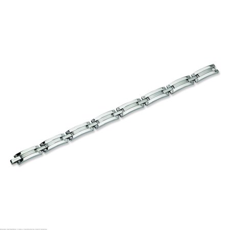 Brushed Mens Link Bracelet - Stainless Steel Brushed Mens Link Bracelet 8.5