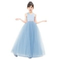 thumbnail image 2 of Ekidsbridal Girl Pageant Flower Girl Dress - Crossed Straps V-Neck Satin with Rhinestones 240-A (Size: 2-10), 2 of 3
