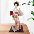 thumbnail image 6 of FashionCha 12" Japanese Geisha Handicraft Oriental Doll Ornament Sculpture Collectible Lady White and Pink, 6 of 9