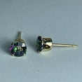thumbnail image 6 of Mystic Topaz 5mm Round 14kt Yellow Gold Stud Earrings Neptune Garden Mercury Mist Pink Topaz, 6 of 7