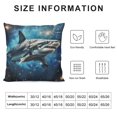 thumbnail image 5 of Orinice Shark Stars Ocean Graphic Decorative Cushion Throw Pillow Cover for Home Couch Living Room Bed Sofa - High-Quality Square 1PC 20x20in, 5 of 5
