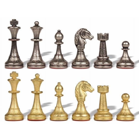 Small Metal Staunton Chess Set by Italfama