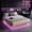 Walnut, variant on YouTrend Queen Bed Frame with RGB LED Lights,Floating Bed with Fluted Design;Heavy Duty Steel, Modern Metal Queen Size Bed,Black