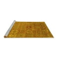 thumbnail image 2 of Ahgly Company Machine Washable Indoor Rectangle Oriental Yellow Industrial Area Rugs, 2' x 5', 2 of 4