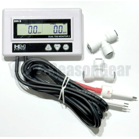 HM Digital DM-3 Inline Dual TDS/EC ppm/µS Monitor Meter, upgraded DM-2 DM-2EC