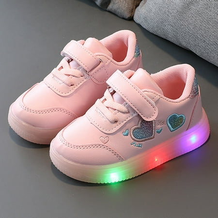 

TOWED22 Cute Shoes For Teen Girls LED Baby Shoes Casual Children Shoes Boy Sport Shoes Soft Soled Kids Sport Sneakers For Boys Pink