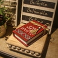 thumbnail image 4 of Parisloft In This Home, We Believe Decorative Faux Wood Book, Farmhouse Rustic Wood Book Christmas Decor with Twine and Beads for Shelf or Table, Red, 4.5"W x 6.5"H, 4 of 12