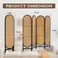 thumbnail image 2 of ALeesing 4 Panel Rattan Room Dividers, Folding Privacy Screens, No Installation Required, Black, 2 of 9