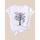 thumbnail image 3 of Camiseta Para Mujer De Verano Para Uso Diario, Viajes, DesplazamientosColorful Butterfly Tree Print Sports T-shirt, Fashion Short Sleeve Round Neck Casual Top, Women's ActivewearFather's Day, Mother, 3 of 8