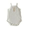 thumbnail image 2 of Delliss Baby Girls Spaghetti Strap Bodysuit Summer Cotton Sleeveless Romper Breathable Tank Top Jumpsuit, 2 of 7