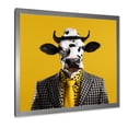 thumbnail image 2 of Designart "Yellow Sunglasses Cow Fashion" Animals Framed Wall Art Decor - Modern Yellow Cow Entryway Framed Wall Art, 2 of 6