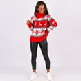 thumbnail image 2 of Pull de Noël pour Femmes Col Rond Blouse Mi-Longue Fermeture Extérieure Tricot Décontracté Moelleux Mode Pull Imprimé Cardigan Chaud, 2 of 7