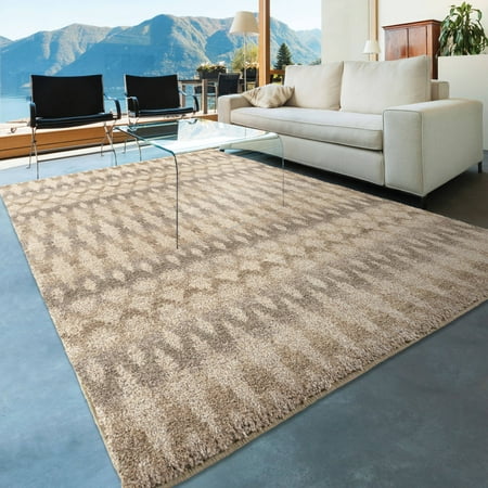 Orian Rugs 363155 Plush Vibrant Ikat Ivory Area Rug