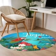 thumbnail image 5 of Flowers Birds Round Area Rug 4ft, Summer Botanical Floral Watercolor Butterfly Washable Non-Slip Circle Rugs for Bedroom Living Room Kitchen, Soft Non Shedding Circle Carpet for Dining Room Dorm, 5 of 9