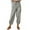 Gray, variant on Women Capri Pants Drawstring High Waist Trousers Wide Leg Cropped with Pockets