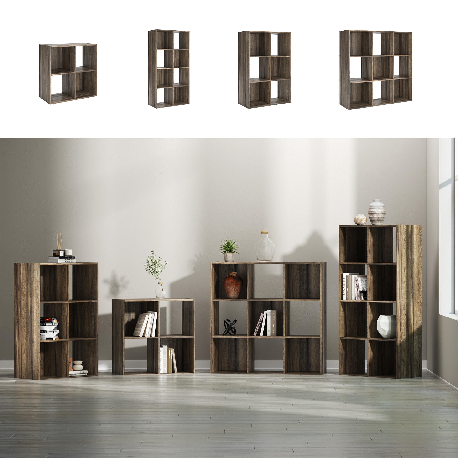 Signature Design by Ashley Shallifer 8 Cube Storage Organizer with Oak Finish