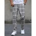 thumbnail image 6 of Men's Casual Elastic Waist Plaid Pants with Lace-Up Detail for Outdoor Wear, 6 of 9