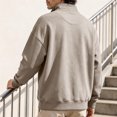 thumbnail image 6 of Gytharion Men's Mock Neck Sweatshirts Snap Button Ribbed Hem Solid Color Classic Pullovers Fall Warm Cozy Pullover Tops, 6 of 8