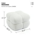 thumbnail image 4 of Zesthouse 20.9″ Wide Boucle Ottoman, Modern Foot Stool, Square Upholstered Tufted Ottoman Coffee Table, Extra Seating for Living Room Bedroom, White, 4 of 13