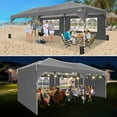 thumbnail image 2 of COBIZI 10x20 Pop up Canopy Tent with 4 Sidewalls,Party Tent One-Push Setup,Outdoor Canopy with Air Vent & Fluorescent Strip,Waterproof Event Shelter Gazebo for Parties,Commercial,UPF 50+,Gray, 2 of 7