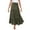 Army Green, variant on Hwmodou Skirts For Women Knee Length Women'S Summer Elastic High Waist Boho Maxi Skirt Casual Drawstring A-Line Long Skirt Pleated Skirts For Woman