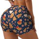 thumbnail image 1 of Balery Gingerbread Delights Pantalones cortos de entrenamiento estampados para mujer, sin costuras, ajustados, para gimnasio, yoga, correr, deportes, ejercicio activo, fitness.-Large, 1 of 8