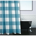 thumbnail image 3 of Simply Daisy 70" W x 73" L Gingham Plaid Polyester Shower Curtain, Unreal Teal [1 Ct], 3 of 5