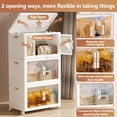 thumbnail image 2 of Storage Bins with Lid L ( QT) Foldable Stackable Storage Containers Clear Plastic Collapsible Storage Bins with Door and Wheels Closet Organizers and Storage Box for Home ( Tie, 2 of 7