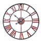 thumbnail image 1 of Reloj de pared redondo grande de metal clásico con números romanos para decoración del hogar (Borgoña, 40 cm de diámetro), 1 of 8
