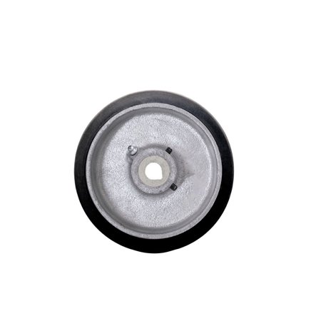 

5 x 2 Rubber Tread on Cast Iron Keyed Drive Wheel - 12mm Plain Bore with two 1/4 Set Screws - Service Caster Brand
