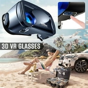 GJX VR Headset with Remote Controller, HD 3D VR Glasses Virtual Reality Headset for VR Games & 3D Movies, VR Headset for iPhone/Android phone Compatible 5-7 inch