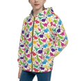 thumbnail image 2 of Kdxio Colorful Dinosaurs Pattern Kids Boys Girls Zip Up Hoodie 3D Printed Hooded Sweatshirt Hoody Coat with Pocket 7-12 Y-Small, 2 of 6